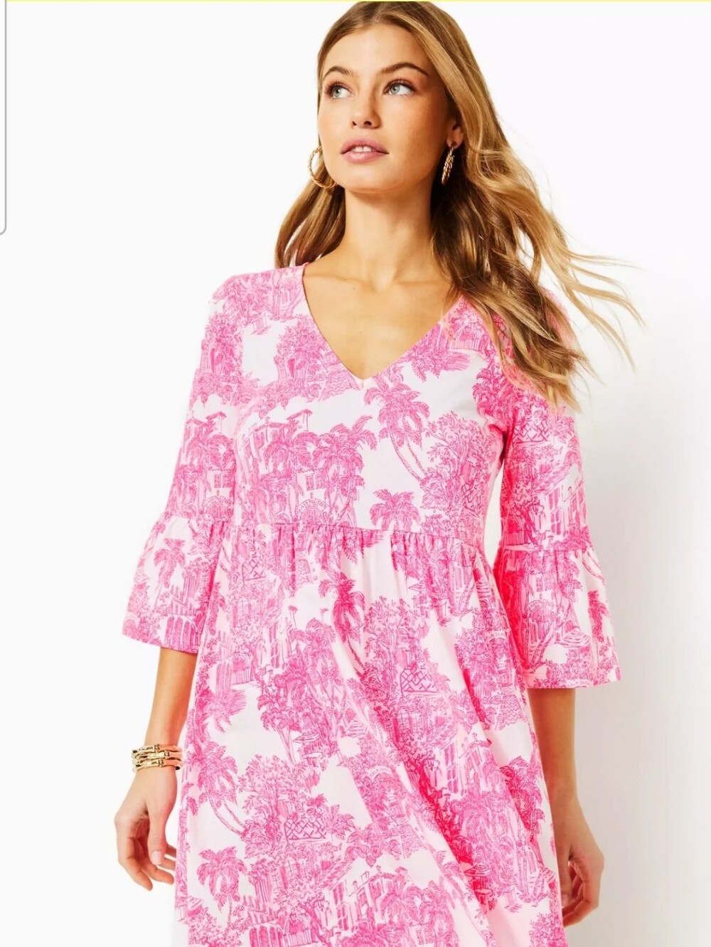 Lilly Pulitzer Jannie V-Neck 3/4 Sleeve Dress